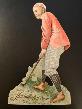 Vintage " A.  G.  Spalding & Bros.  " Golfer Die Cut Advertising/trade Card