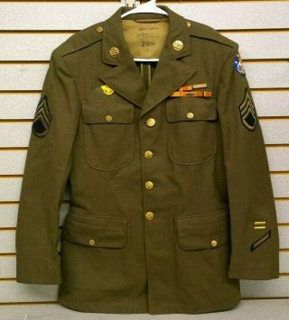 Wwii U.  S.  Military A.  A.  C.  5th Air Force Class A & Honorable Discharge Jacket 39r