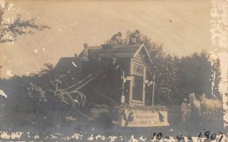 Chicago Lumber & Coal Co Parade Float No Middleman Boys Work On Roof 1907 Rppc