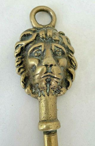 Early English Solid Brass Toasting Fork With Lion Handle
