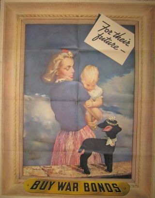 Wwii Poster 1943 Mary Had A Little Lamb Holding Baby 22 X 28 "