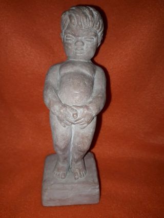Miro Musulin Austin Prod Inc 1973 Sculpture Of Boy Aiming To Urinate 7 1/2 " Tall