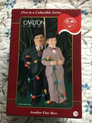 1999 Carlton Cards Laurel And Hardy Another Fine Mess Christmas Ornament
