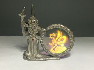 Ridolfi Gallo Pewter Miniature Wizard Hologram Dragon Sword Figurine Vintage