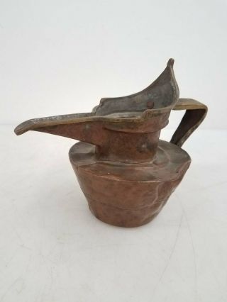 Antique Copper Hand Forged Ewer Pitcher