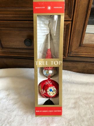 12 " Vintage Kurt Adler Blown Glass Finial Czechoslovakia Christmas Tree Topper - A
