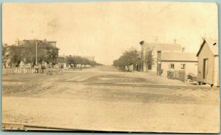 1911 Grainfield,  Kansas Rppc Real Photo Postcard Main Street Downtown Scene