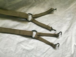WW2 USMC US Marine Corps issue khaki canvas combat pack suspenders y straps 2