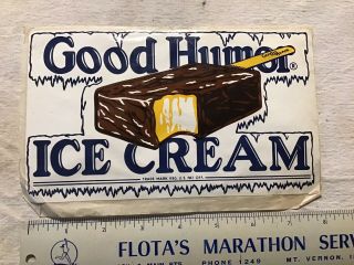 Vintage Good Humor Ice Cream Bar Decal Sticker Rare 4 1/2 X 8”