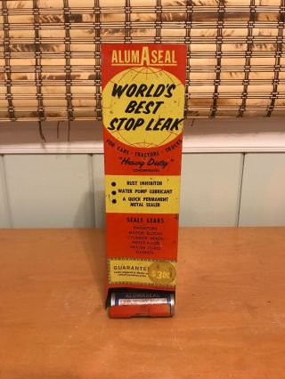 Vintage Alumaseal Stop Leak Metal Store Display Advertisement