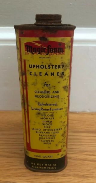Vintage Magic Foam Upholstery Cleaner 1 Qt Metal Can w/ Devil 2