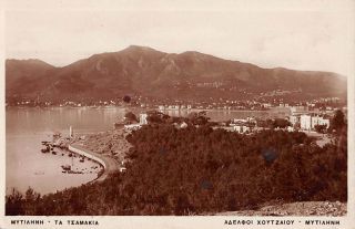 Mytilene,  Lesbos Is,  Greece,  Town,  Harbor & The Pines,  Real Photo Pc Dated 1931