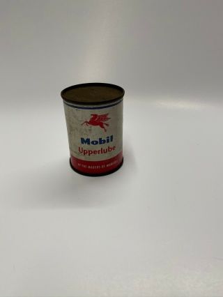 Vintage Mobil Upperlube 4 Oz Can Container Nos Automotive Advertising