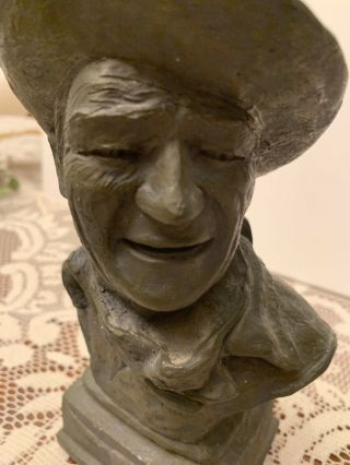 Vintage Cowboy John Wayne The Duke Sculpture Signed By Billy Burns 1979