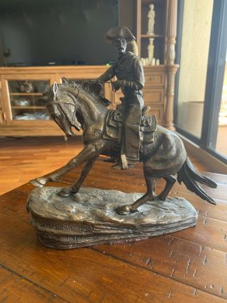 The Cowboy Bronze Cowboy Sculpture Signed - Frederic Remington - Limited Edition
