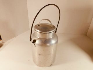 Vintage Wear - Ever Aluminum 2 Qt No.  1032 Milk Can With Lid And Bale Handle