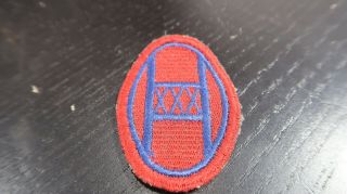 Wwii Us Army 30th Infantry Division Black Back Red Border Patch