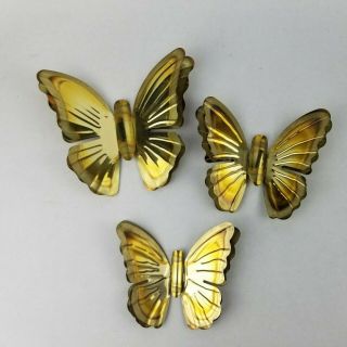 Brass Metal Vintage Butterfly Wall Art Decor Set Of 3
