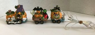 Halloween Lightup Ceramic Pumpkin,  Ghost,  Mummy,  Dracula,  Bats,  Witch Train