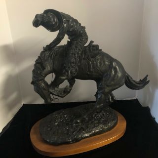 Frederic Remington Rattlesnake Bronze Sculpture 19 " Tall Hand Finished Lost Wax
