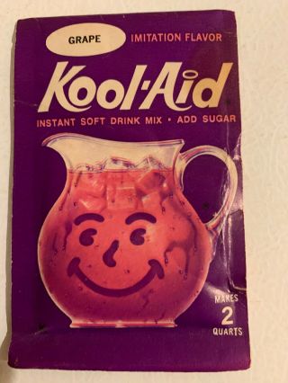 Vintage 1962 Kool Aid Packet Grape Flavor Nos Full