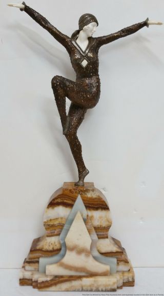 French Old Bronze Demetre Chiparus Kapurthala Dancer Etling Statue Sculpture