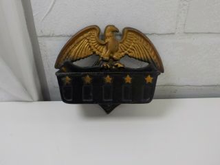 American Cast Iron / American Eagle Match Holder With Stars
