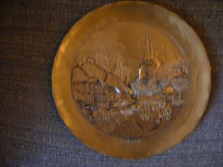 Vintage Wendell August Forge Hand Made Bronze 1974 Christmas Plate 233