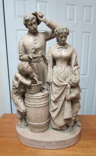 John Rogers Group Statue Statuary " Taking The Oath And Drawing Rations "
