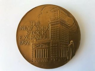 The York Stock Exchange Medallic Art 3 " Bronze Coin Medal 5.  5 Oz