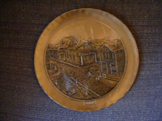 Vintage Wendell August Forge Hand Made Bronze 1980 Christmas Plate 458