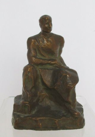 Early 20th Century Mcclelland Barclay Bronze Blacksmith Sculpture Statue,  Signed