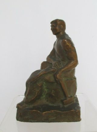 Early 20th Century McClelland Barclay Bronze Blacksmith Sculpture Statue,  Signed 3