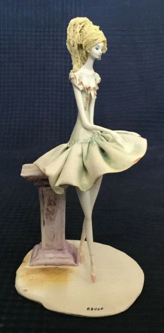 Lo Scricciolo Lady Porcelain Sculpture Sculptor Gigi Duso Italy [ah410]