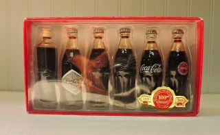 Limited Edition Coca - Cola 100th Anniversary Miniature Contour Bottles Set