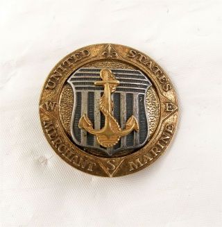 Wwii United States Merchant Marine Sterling Silver Pin Ae Co.
