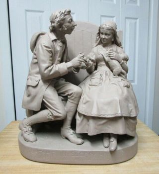John Rogers Group Statue Statuary " Courtship In Sleepy Hollow "