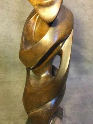 Mid Century Modern Abstract Biomorphic Wood Sculpture By A.  G Richards 1962 2