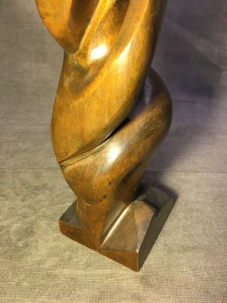 Mid Century Modern Abstract Biomorphic Wood Sculpture By A.  G Richards 1962 3