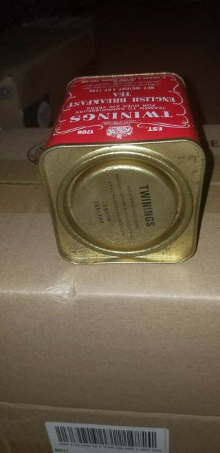 Vintage Twinings English Breakfast Tea metal tin box can advertising 4 oz 113g 2