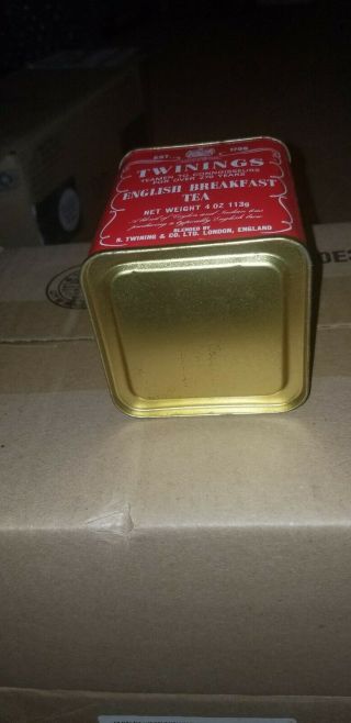 Vintage Twinings English Breakfast Tea metal tin box can advertising 4 oz 113g 3