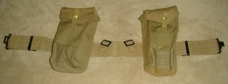 Two Wwii Ww2 British Ammo Pouches With Belt Op Ltd 42