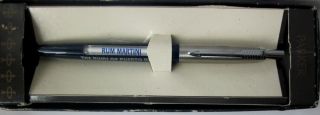 1970s Parker Blue & Brushed Stainless Ballpoint Pen Rums Of Puerto Rico Rotating