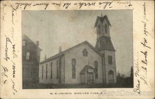 1907 Midland Park,  Nj M.  E.  Church Bergen County Jersey Postcard 1c Stamp