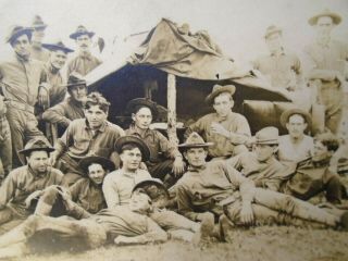 Vtg Rppc Pre Wwi Ww1 Photo Postcard Soldiers Group Candid 4th Field Artillery