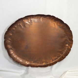 Vintage Arts & Crafts Early Drumgold Copper Tray Hand Wrought 11” X 14”