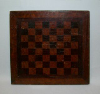 Old Antique Vtg 19th C 1800s Folk Art Checkerboard Birdseye Maple Veneered