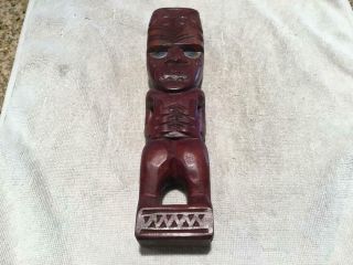 Vintage Authentic Hand Carved Wood Art From Zealand Maori Tribe.