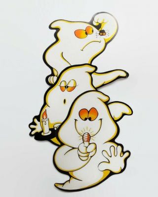 Vintage Halloween Decorations Die Cut Ghosts Set Of 3 Tsan Yih 1989 Funny