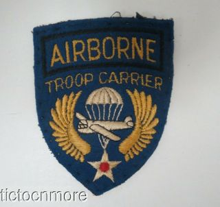Wwii Us Army Air Force Airborne Troop Carrier Felt Patch - British Made